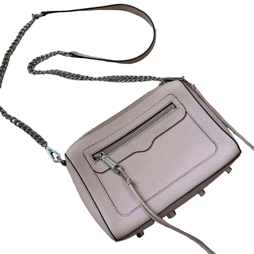 Rebecca Minkoff Avery Mini Crossbody Bag Vintage Pink Silver Hardware Purse